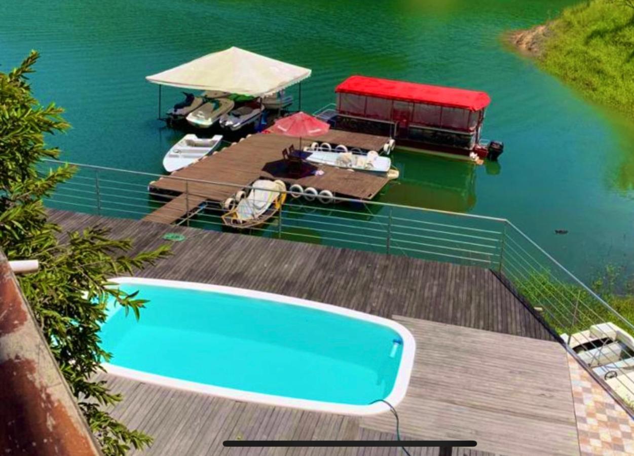 Finca Santa Monica Guatape Privada Lujosa Piscina Jacuzzi Sauna Muelle Represa Jetski Planchon Villa Exterior foto